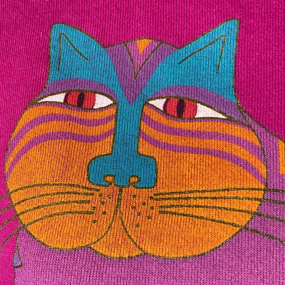 Dopamine Colorful Cat Design Crewneck Sweatshirt